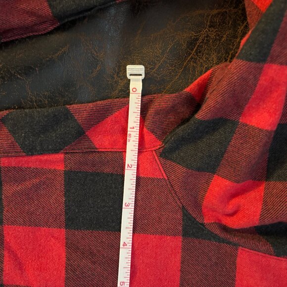 Under Armour plaid flannel shacket with grey cotton knit hood - Picture 10 of 13